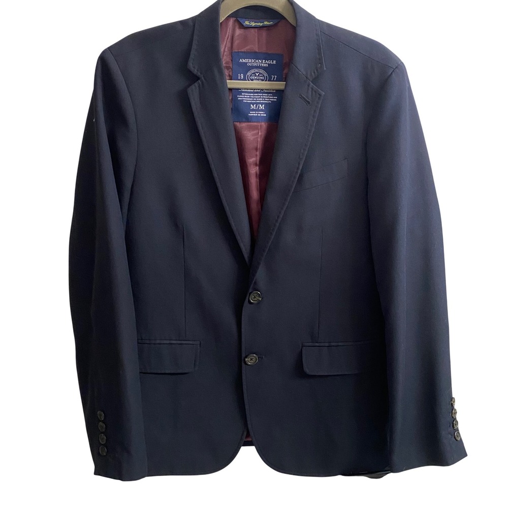 American‎ Eagle Outfitters Mens Legendary Blazer Navy Blue Sport Coat Size M